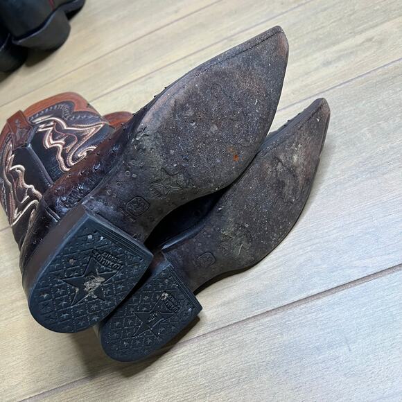 Los Altos Full Quill Ostrich Cowboy Boots Brown Western Leather Mens 7 EE Mexico main image 11